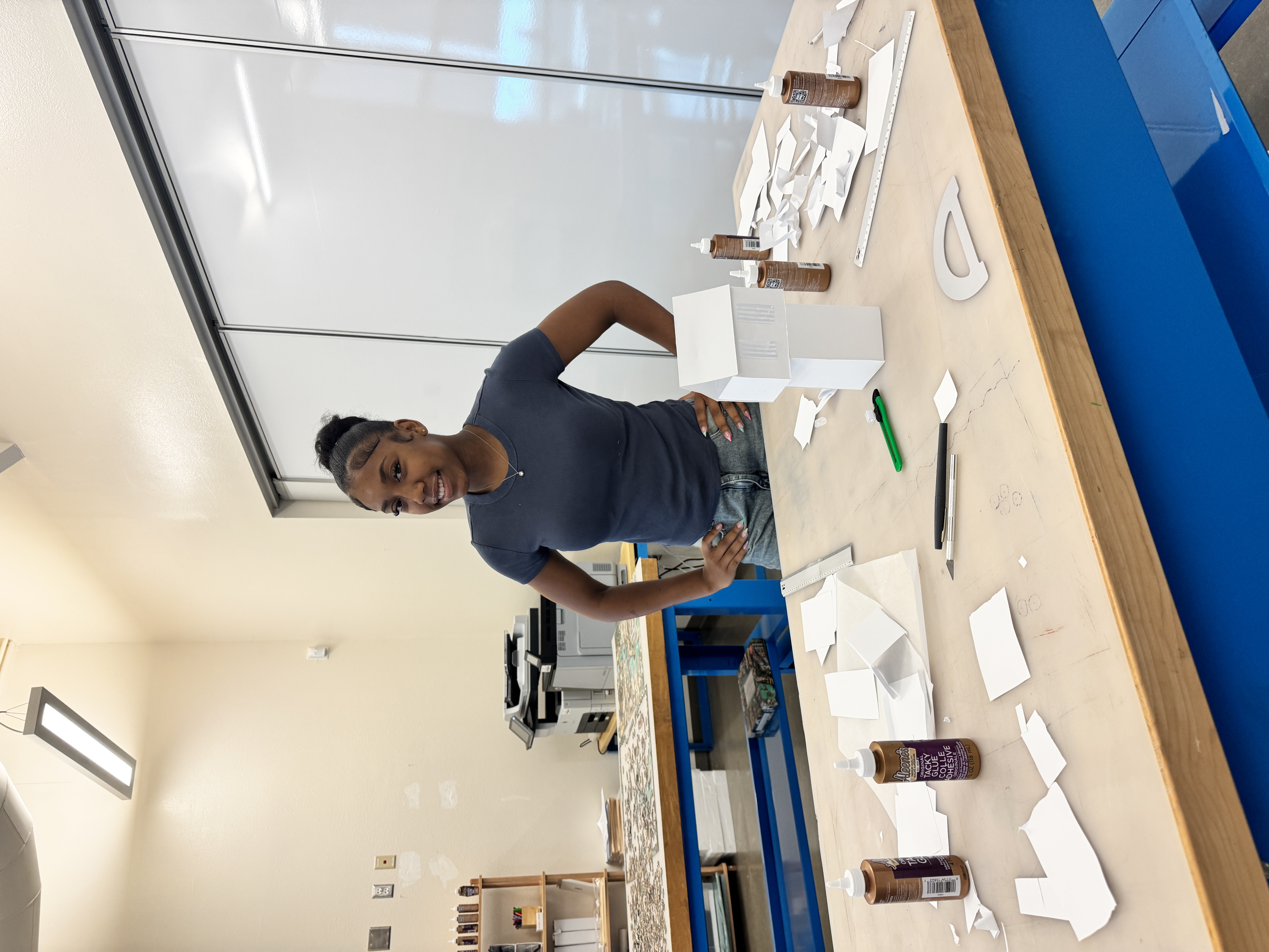 Student in architecture class