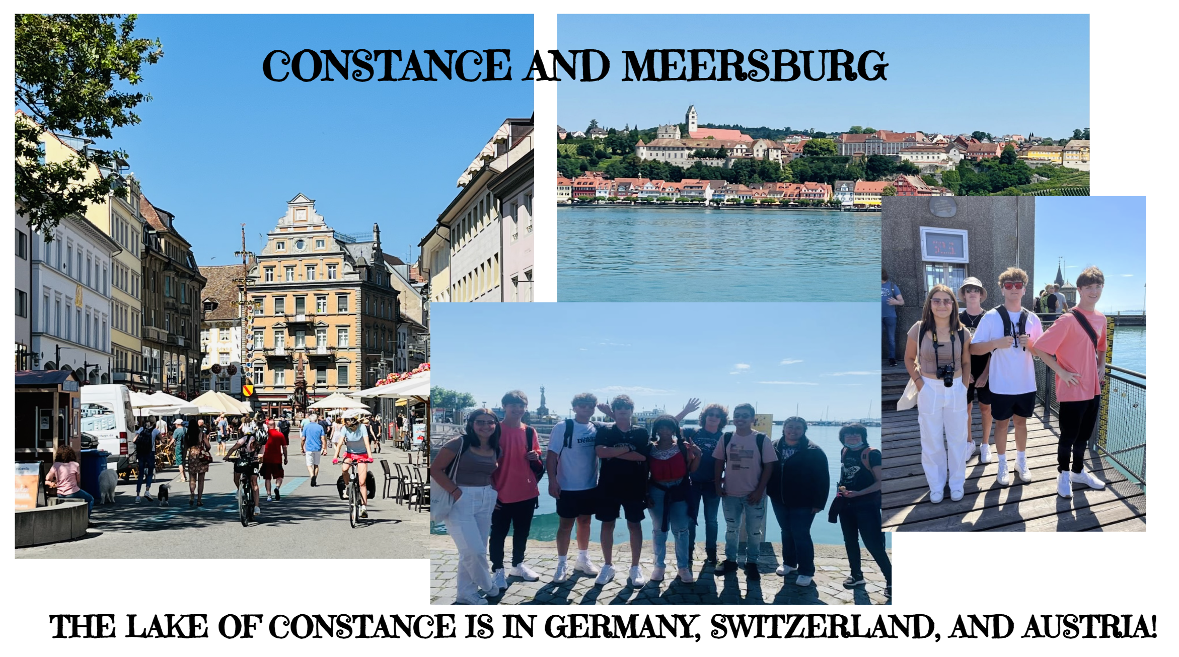 Photo collage off students at German locations