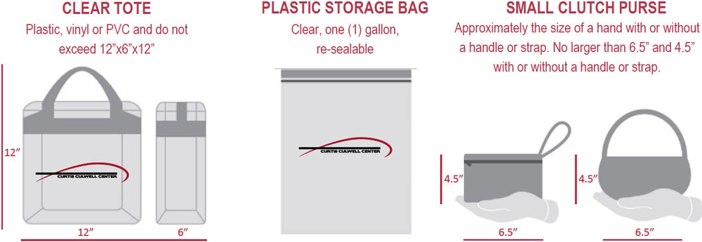 Bags approved for the Clear bag policy