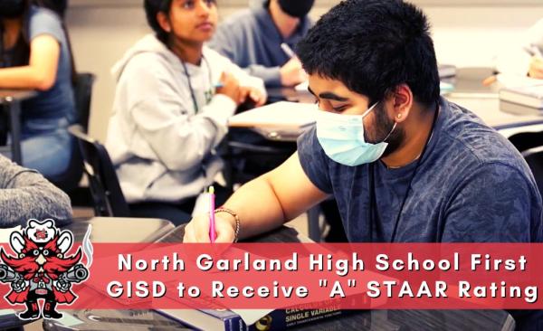 North Garland High School student working on math problems in calculus. 