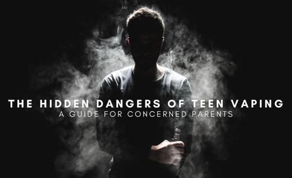 GISD Anti-Vaping Message, Teen smoking a vape pen on black background