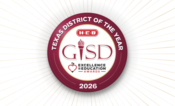 a circular logo that reads Texas District of the Year 