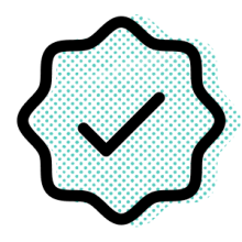 Icon with checkmark representing "completed"