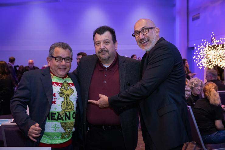 Dr. Lopez with two other administrators at Tinsel & Trivia