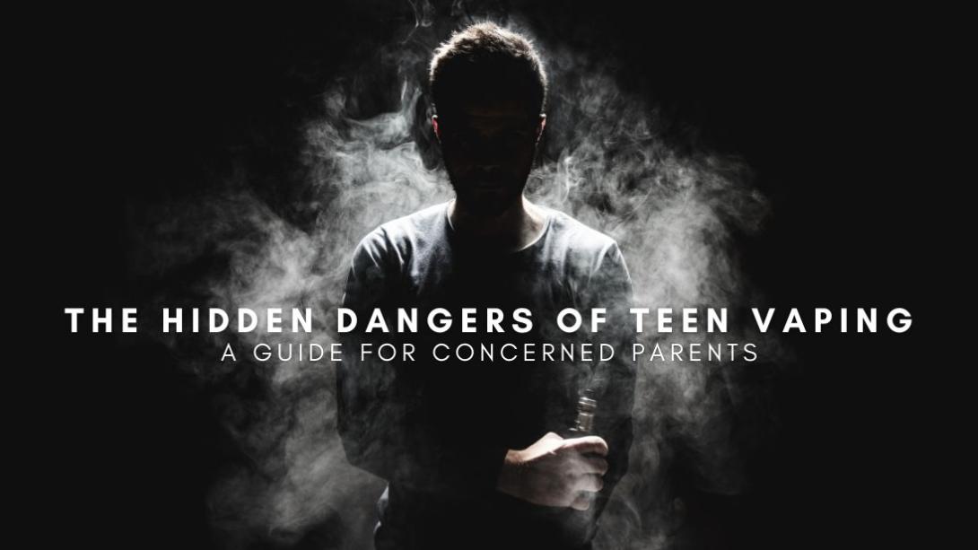 GISD Anti-Vaping Message, Teen smoking a vape pen on black background