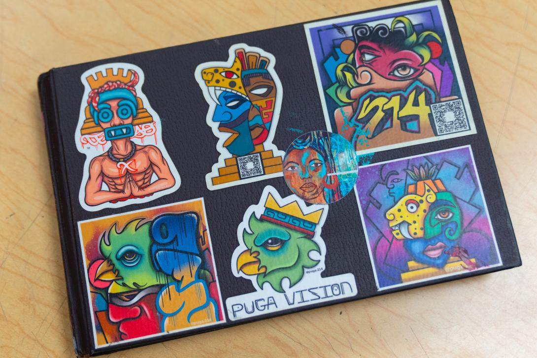 Photo of his artwork