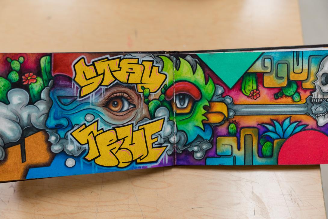 Photo of his artwork