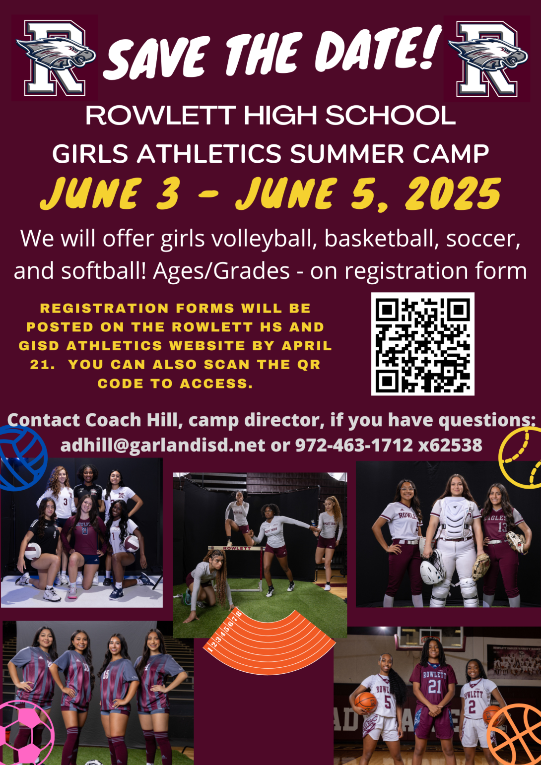 RHS Girls Athletics Summer Camp Flyer