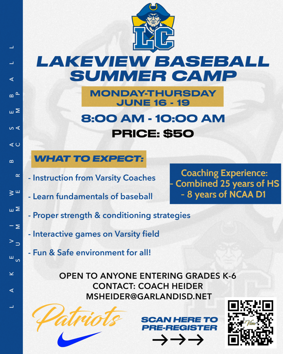 LCHS Baseball Flyer 2025