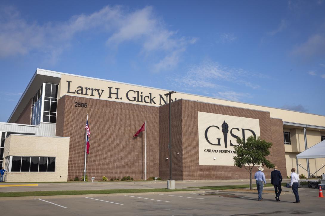 Side view of the Larry H. Glick Natatorium