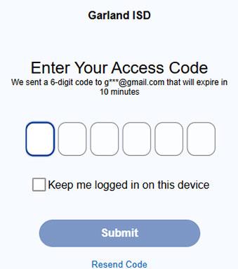 Enter access code screenshot from Parent Library Portal