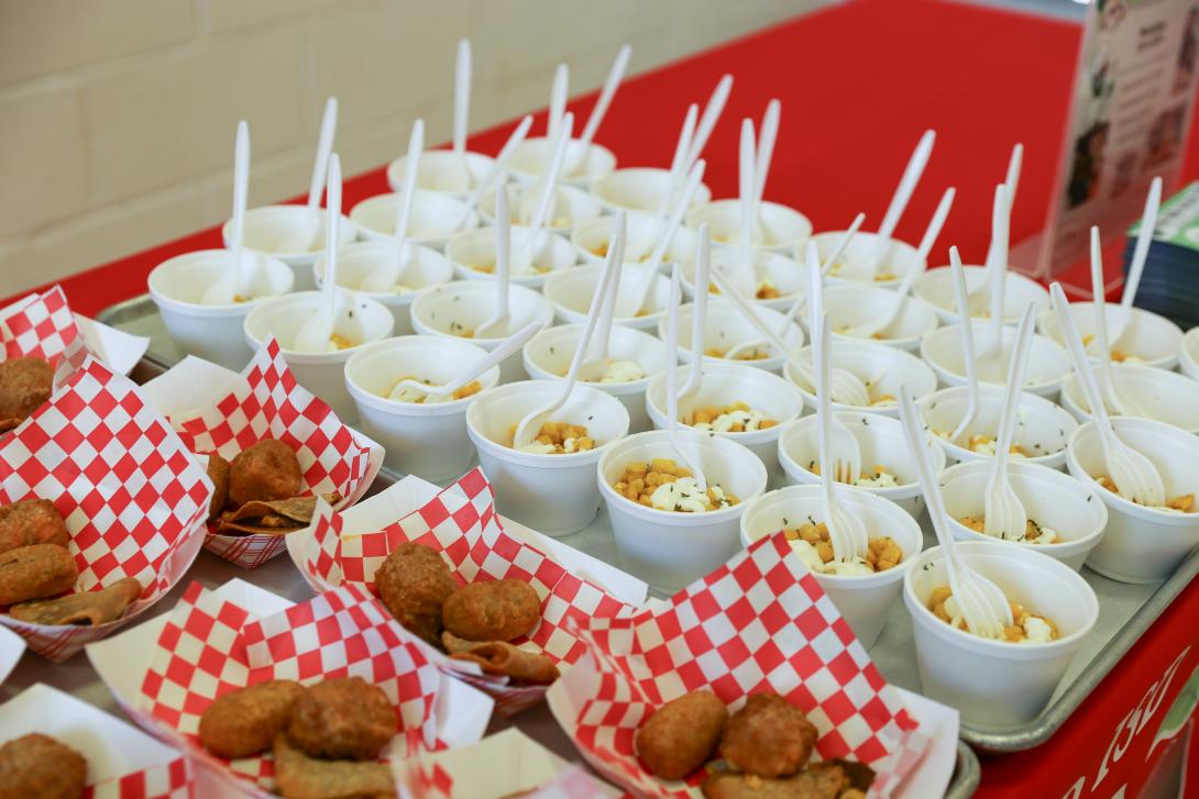Sample fair food in cups