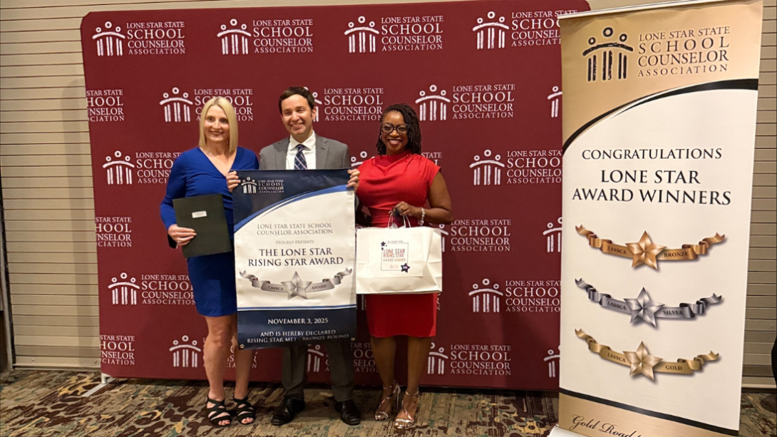 three counselors receive an award