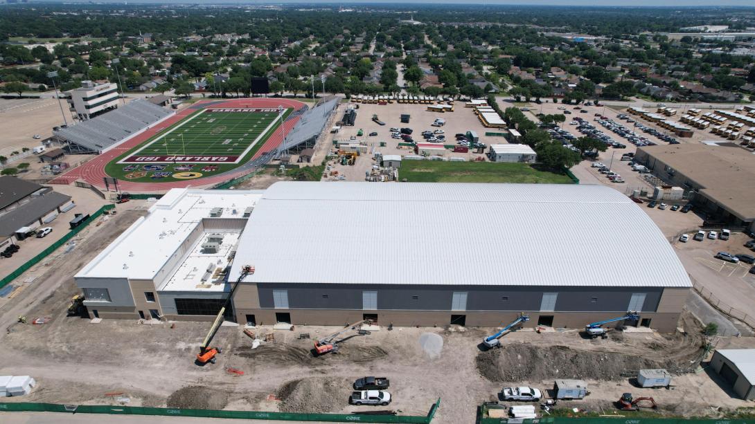 An aerial view of the Garland HS MAC
