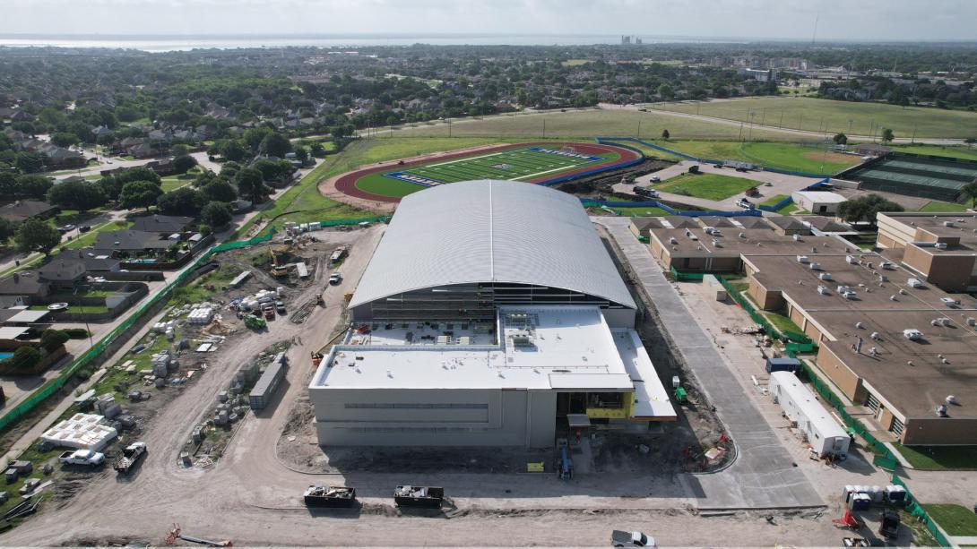 An aerial view of the Lakeview Centennial HS MAC