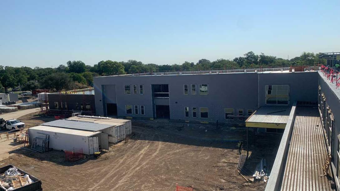 Construction on back side of Freeman Elementary
