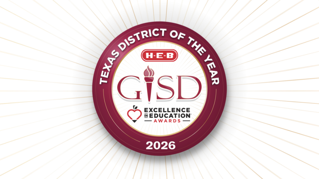 a circular logo that reads Texas District of the Year 