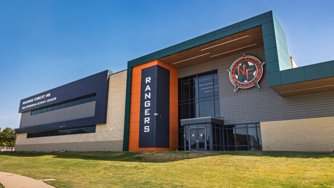 naaman forest high school facility exterior front entrance